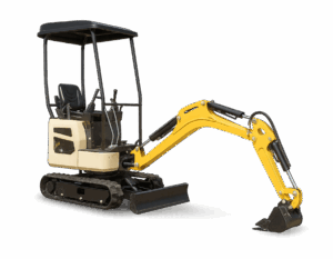 Yellow mini excavator icon